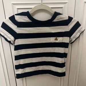 GAP Navy and Cream Striped Kids Tee